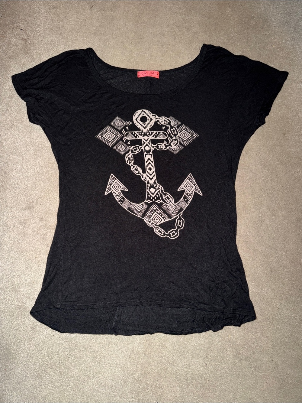 Women’s Black Anchor Graphic Tee by (unbranded)